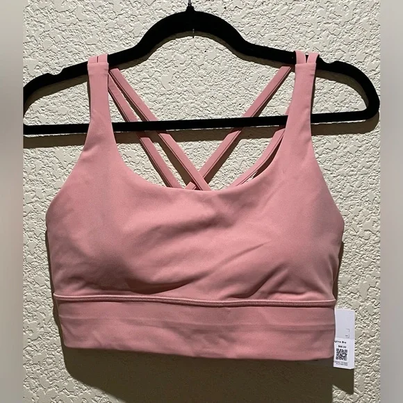 Lululemon NWT Energy Bra Longline Pink Puff Color Size 10 B/D